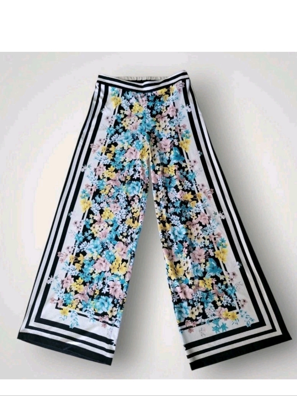 Palazzo Pants Fairycore Cottagecore Festival Wide Leg Floral Boho Y2k Hippie M - Picture 2 of 11